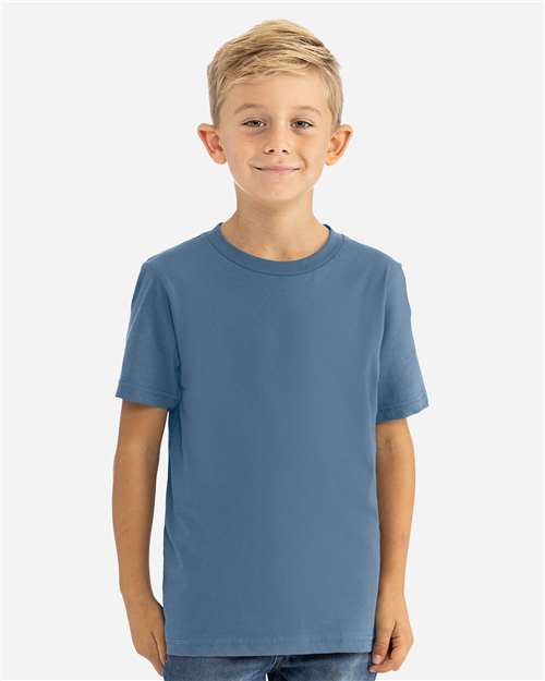 Next Level Youth Cotton T-Shirt - Next Level 3310 Blue Jean XS Short Sleeve T-Shirts