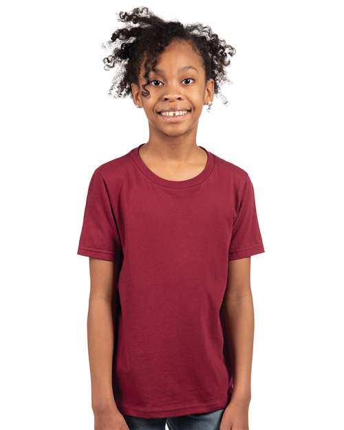 Next Level Youth Cotton T-Shirt - Next Level 3310 Cardinal XS Short Sleeve T-Shirts