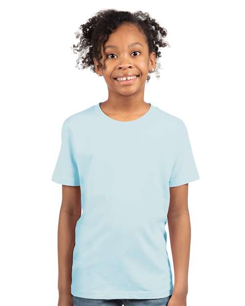 Next Level Youth Cotton T-Shirt - Next Level 3310 Light Blue XS Short Sleeve T-Shirts