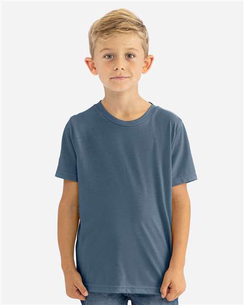 Next Level Youth CVC T-Shirt - Next Level 3312 Heather Slate Blue XS Short Sleeve T-Shirts