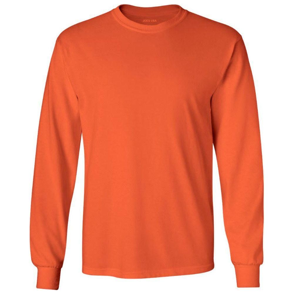 Joe's USA Men's Long Sleeve Heavyweight Cotton T-Shirts in Regular, Big & Tall