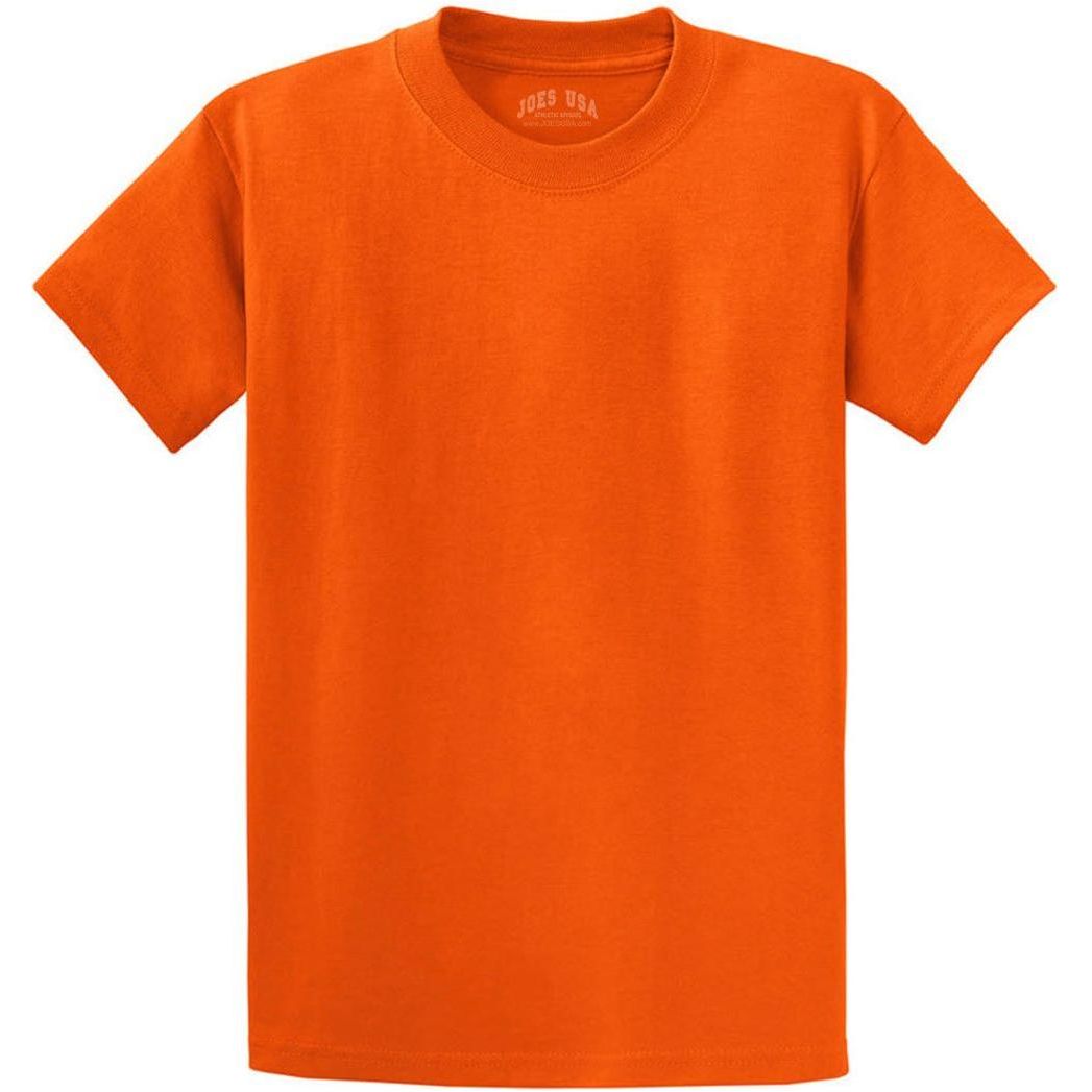 Joe's USA Mens 5.4-oz 100% Cotton T-Shirt - Orange T-Shirts Joe's USA Orange Small