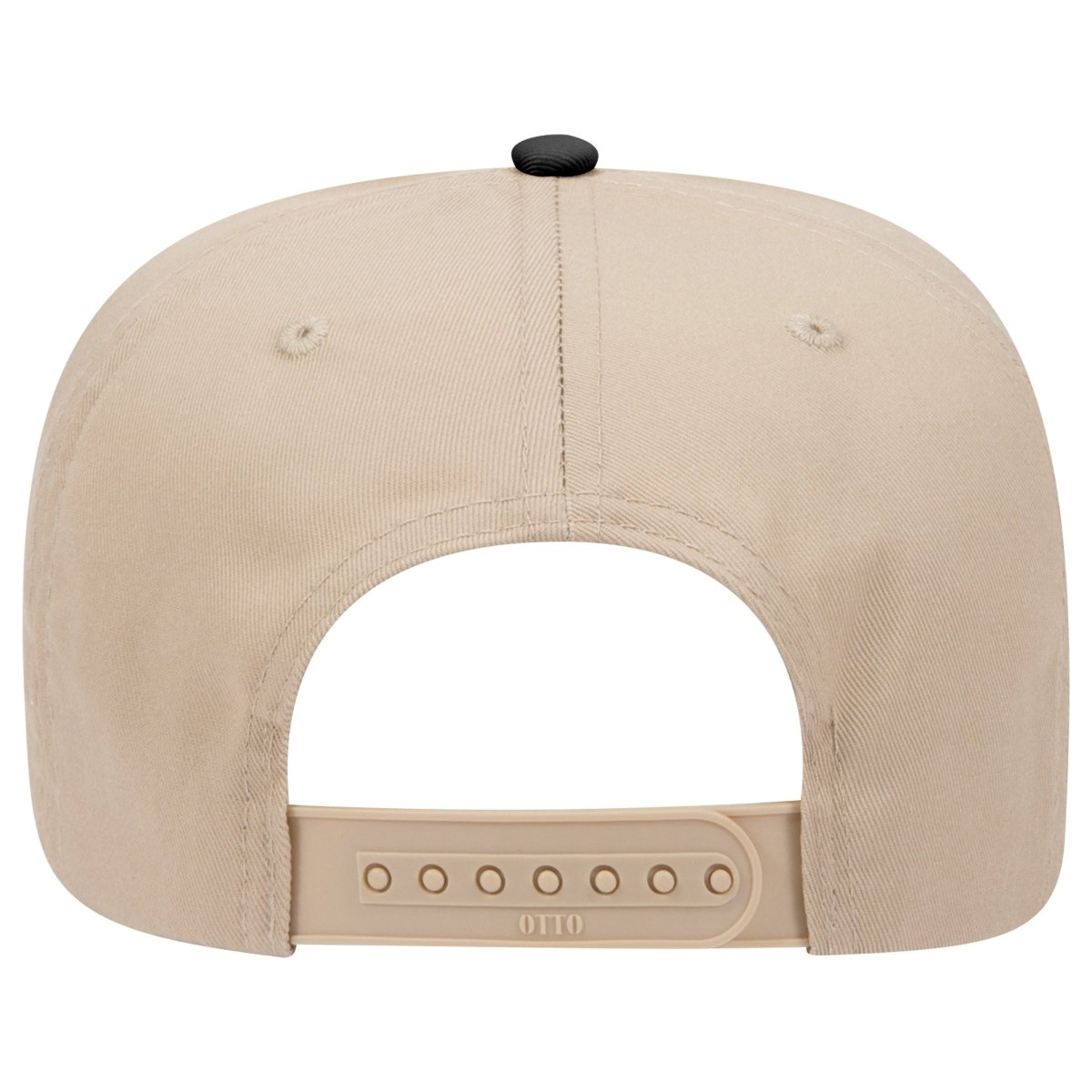 Otto Cap 31 - 069 - 5 Panel, Mid Profile Baseball Cap Black / Khaki Caps