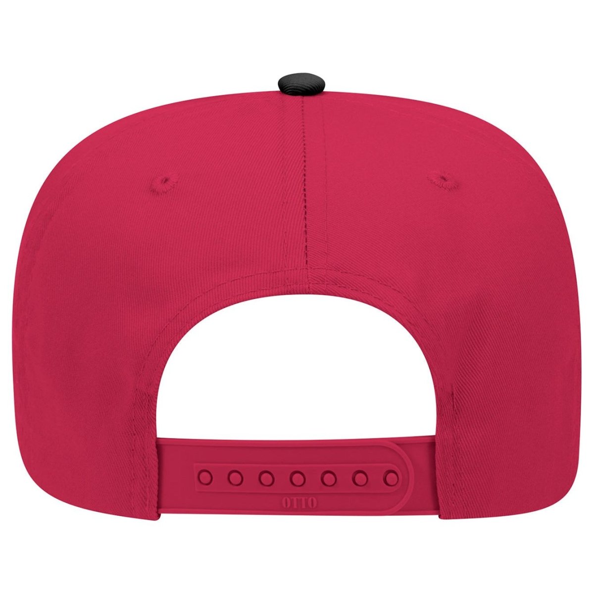 Otto Cap 31 - 069 - 5 Panel, Mid Profile Baseball Cap Black / Red Caps