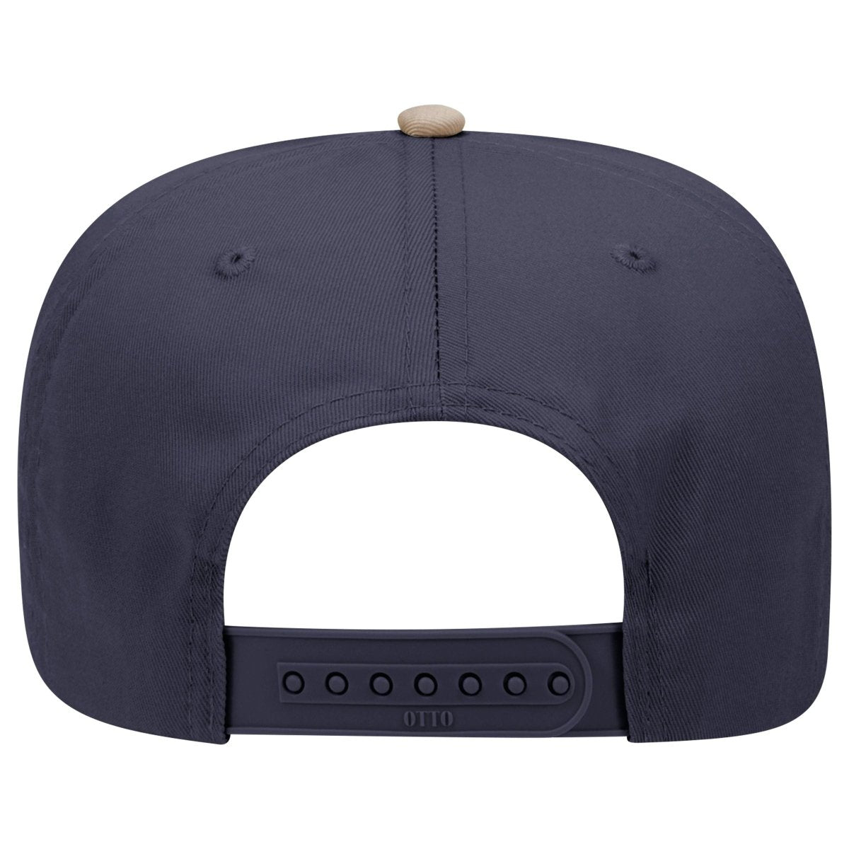 Otto Cap 31 - 069 - 5 Panel, Mid Profile Baseball Cap Khaki / Navy Caps
