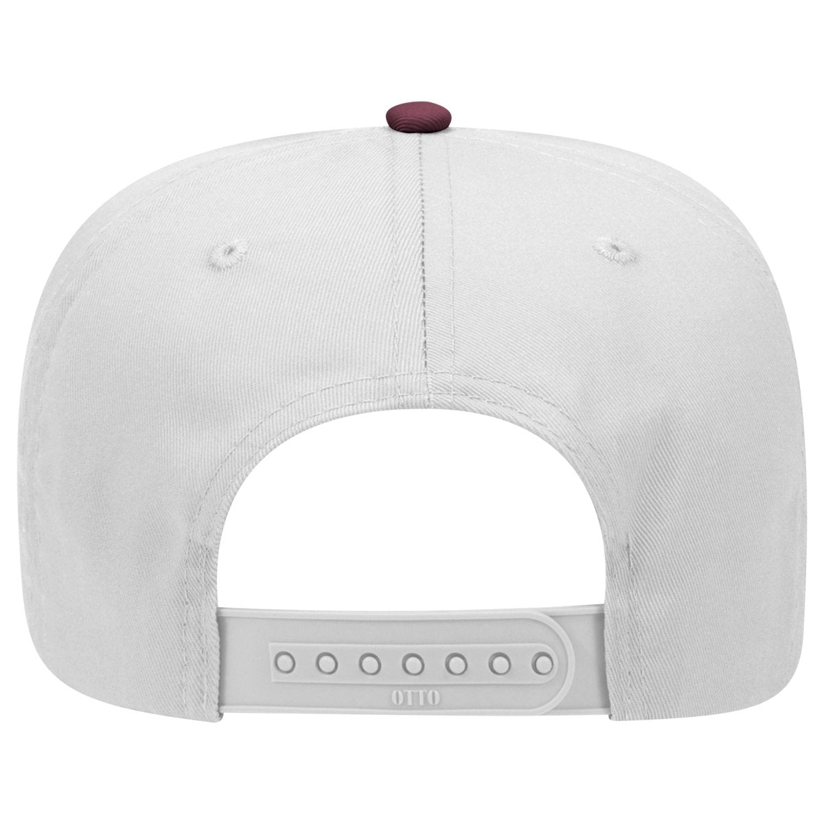 Otto Cap 31 - 069 - 5 Panel, Mid Profile Baseball Cap Maroon / White Caps