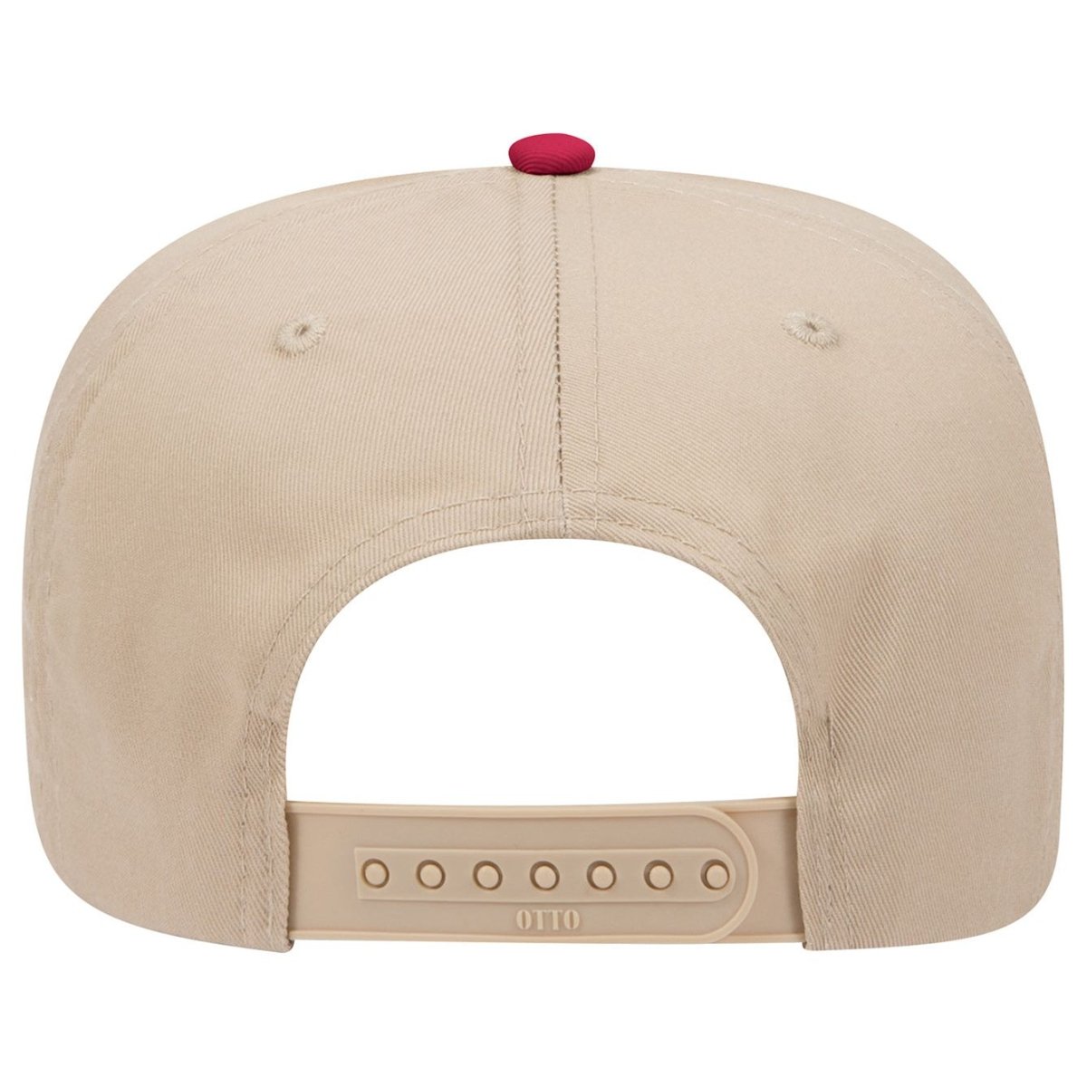 Otto Cap 31 - 069 - 5 Panel, Mid Profile Baseball Cap Red / Khaki Caps