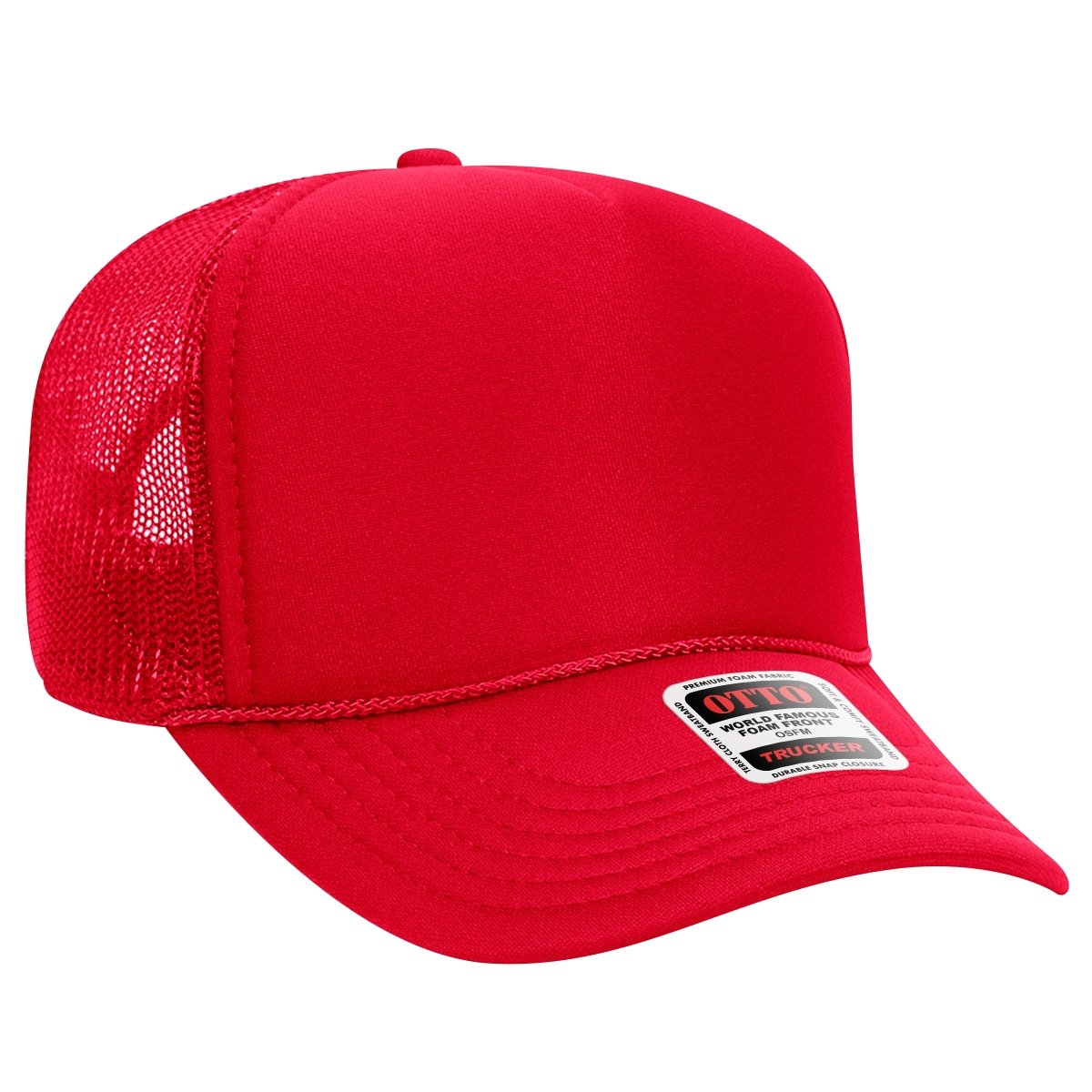OTTO Cap 32 - 467 5 - Panel Mid - Profile Foam Trucker Hat | Wholesale Foam Snapback Red OSFM - Adult Hats