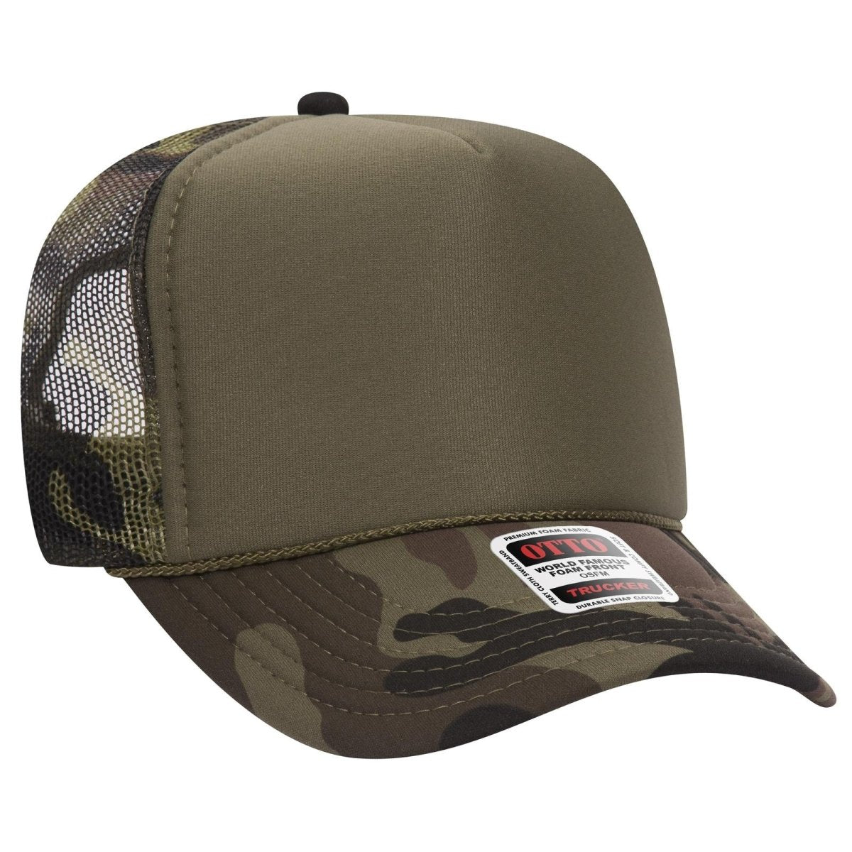 OTTO CAP 5 Panel High Crown Mesh Back Trucker Hat OTTO 39 - 165 021CPB OSFM - Adult Hats