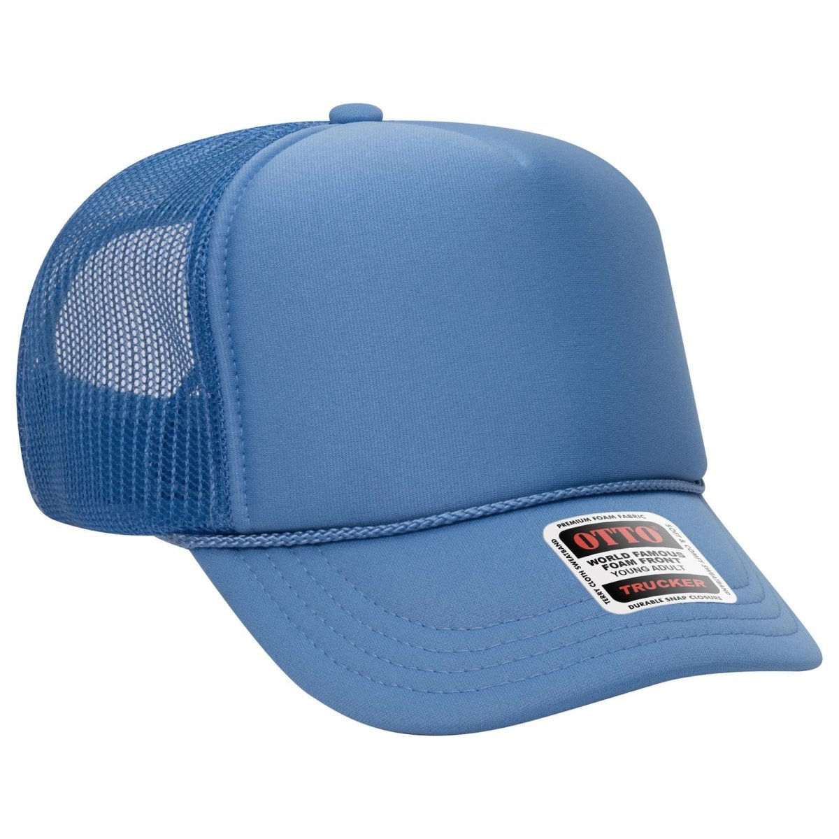 OTTO CAP 5 Panel High Crown Mesh Back Trucker Hat OTTO 39 - 165 Col. Blue Young Adult Hats