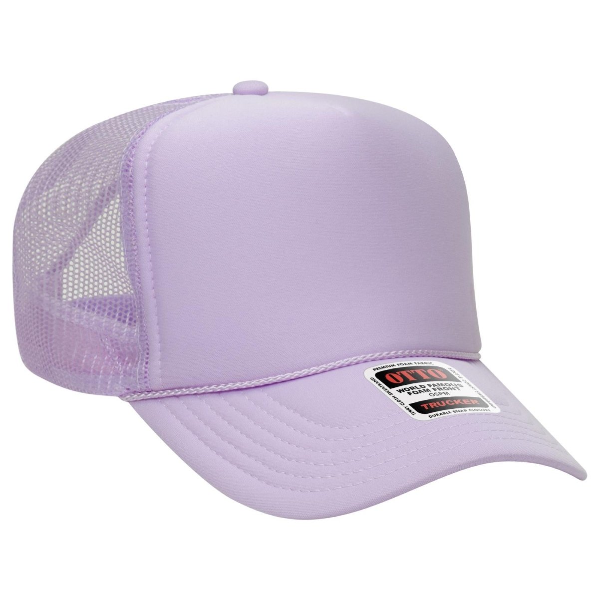 OTTO CAP 5 Panel High Crown Mesh Back Trucker Hat OTTO 39 - 165 Lavender OSFM - Adult Hats