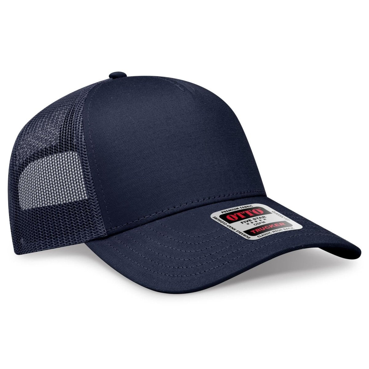 OTTO CAP 5 Panel Low Profile Mesh Back Trucker Hat OTTO 102 - 664 Navy OSFM - Adult Hats