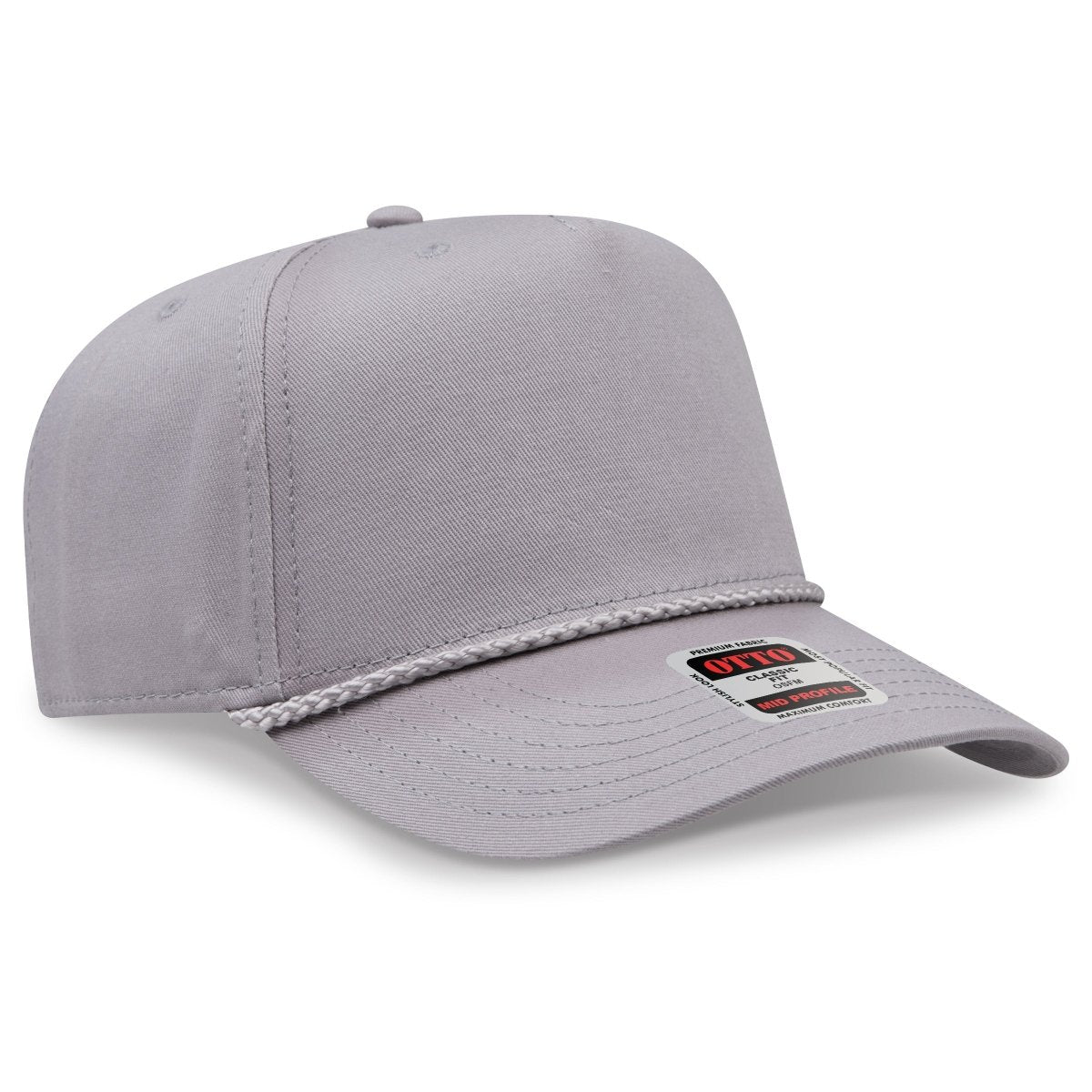OTTO CAP 5 Panel Mid Profile Baseball Cap OTTO 31 - 2 Gray OSFM - Adult Hats