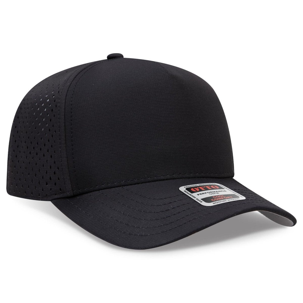 OTTO CAP 5 Panel Mid Profile Baseball Cap OTTO 31 - 4 Black OSFM - Adult Hats