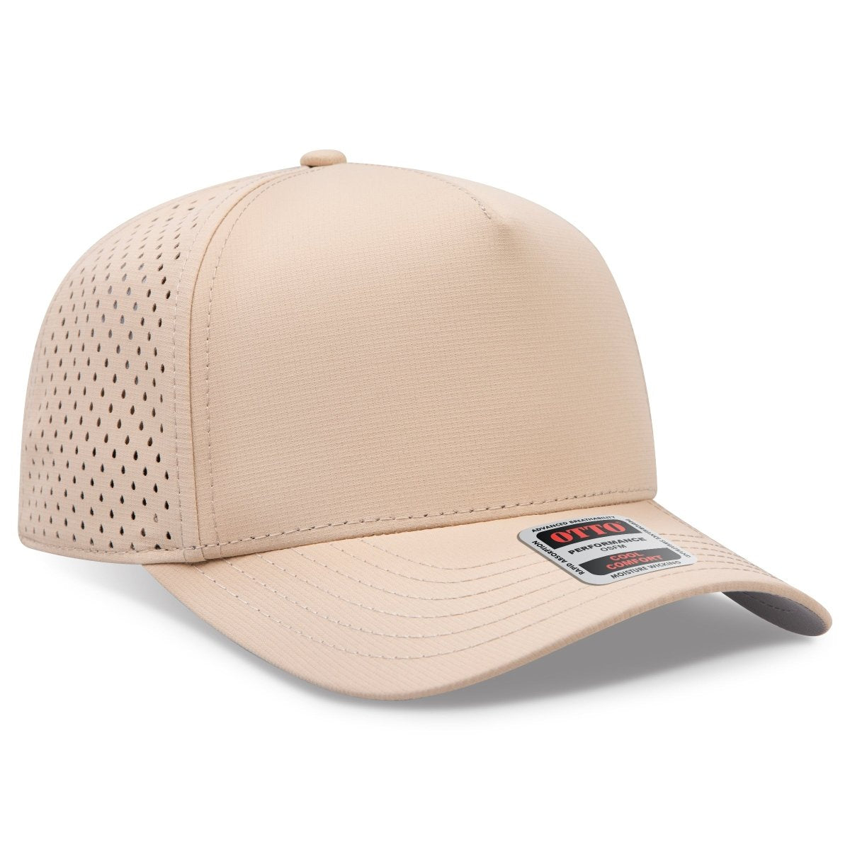 OTTO CAP 5 Panel Mid Profile Baseball Cap OTTO 31 - 4 Khaki OSFM - Adult Hats