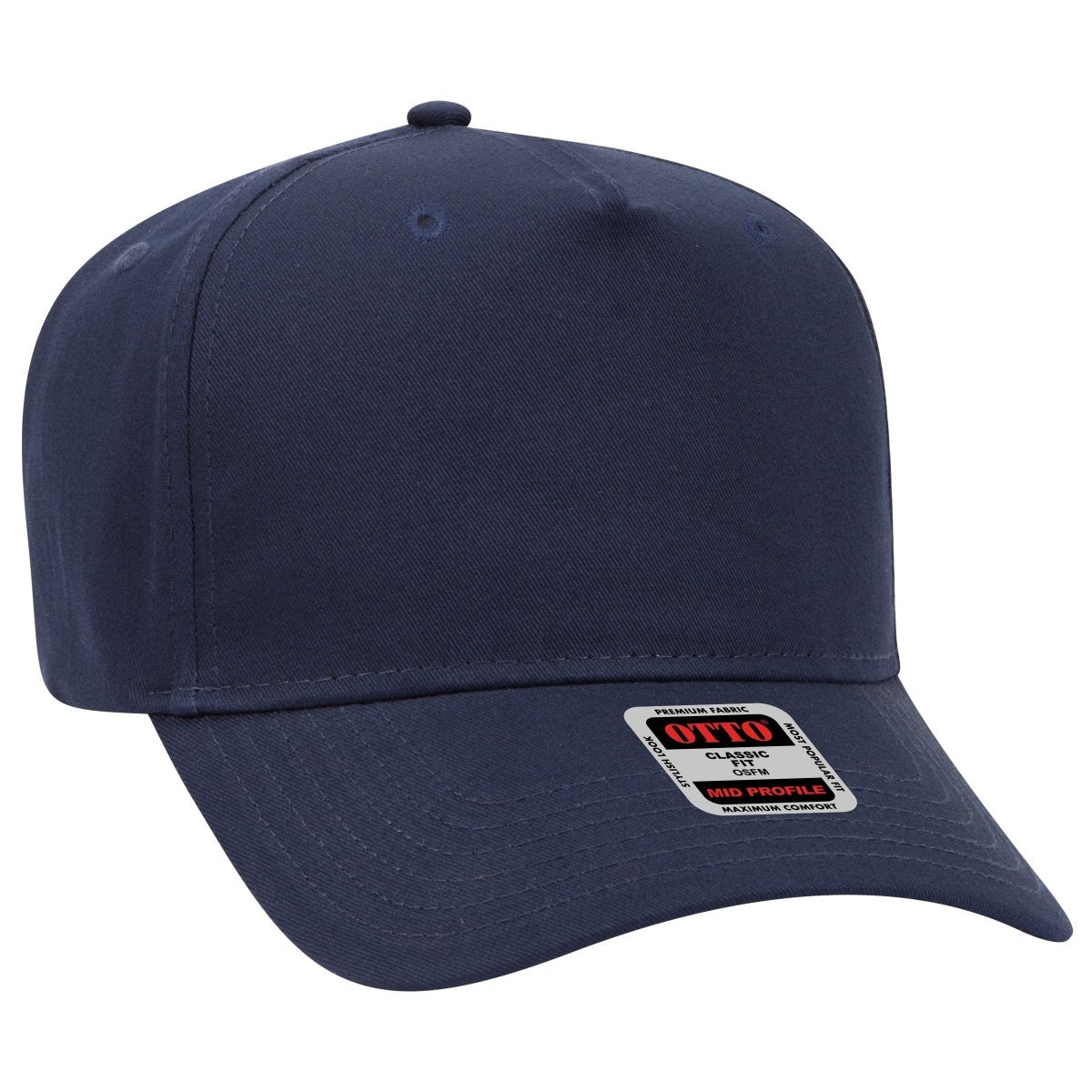 OTTO CAP 5 Panel Mid Profile Baseball Cap OTTO 31 - 538 Navy OSFM - Adult Hats