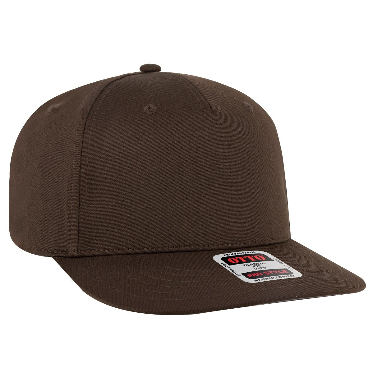 OTTO CAP 5 Panel Pro Style Baseball Cap OTTO 9305 - 1 Dk. Brown OSFM - Adult Hats