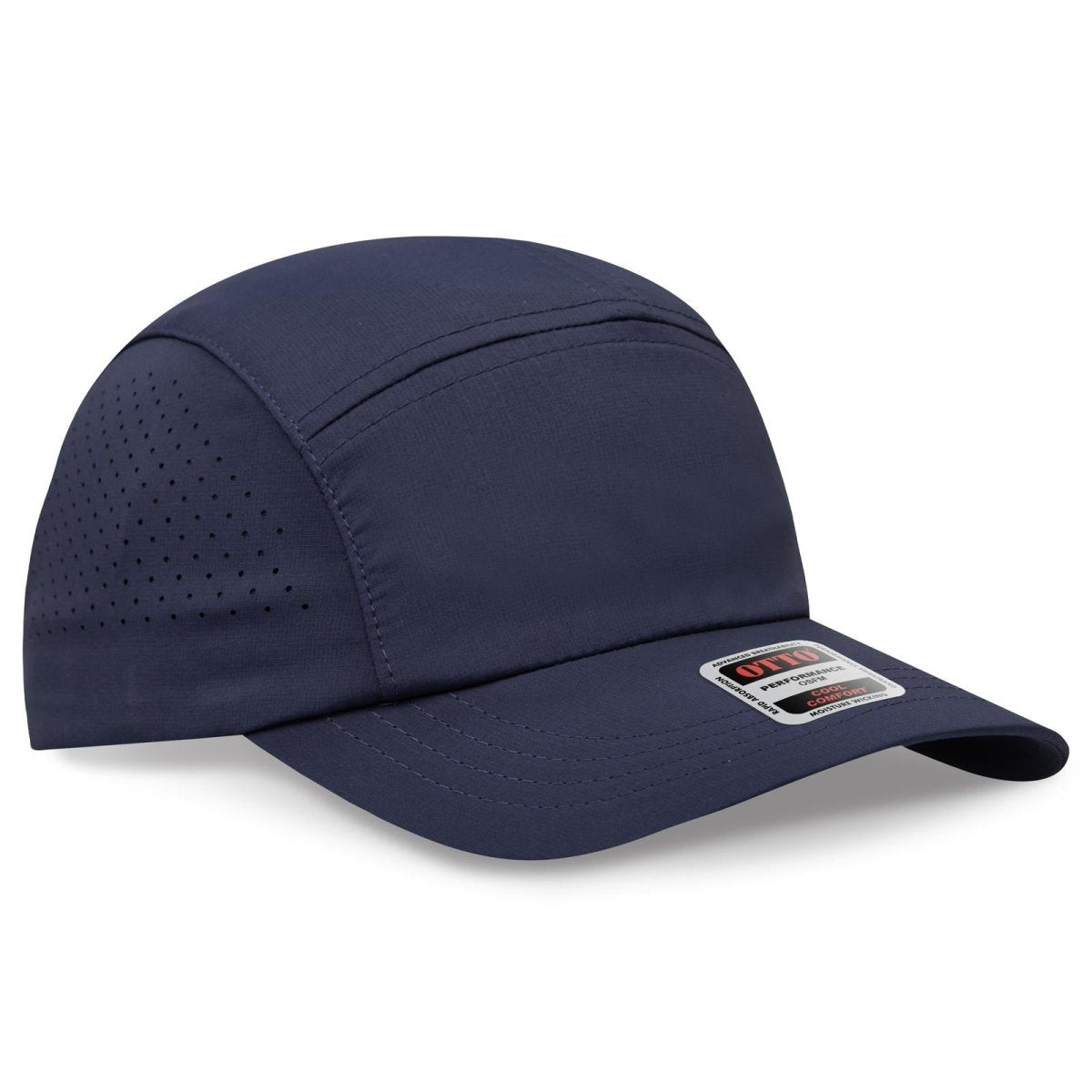 OTTO CAP 5 Panel Running Hat w/ Elastic Soft Visor OTTO 133 - 1 Navy OSFM - Adult Visors