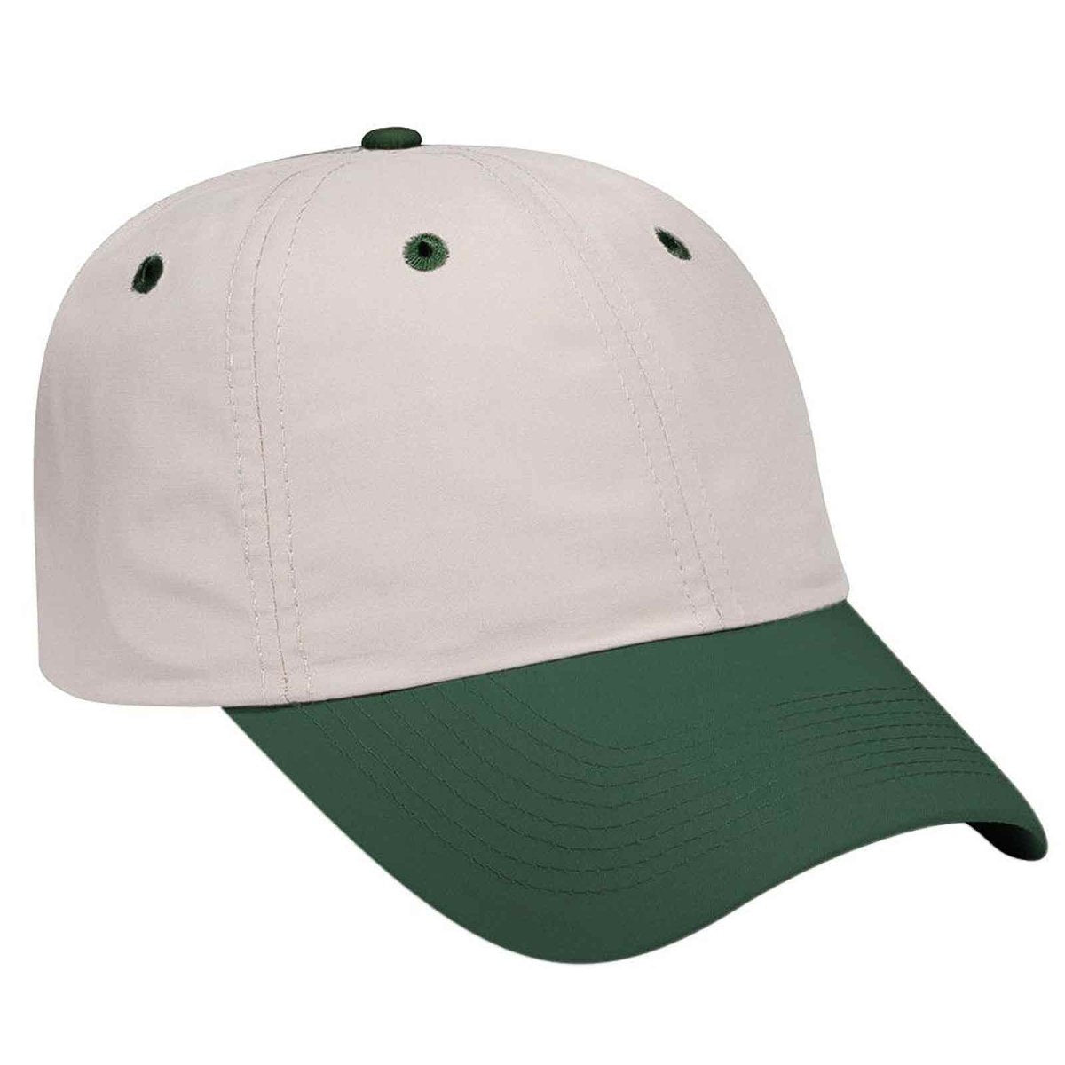 OTTO CAP 6 Panel Low Profile Baseball Cap OTTO 18 - 104 Dk.Grn/Kha OSFM - Adult Hats