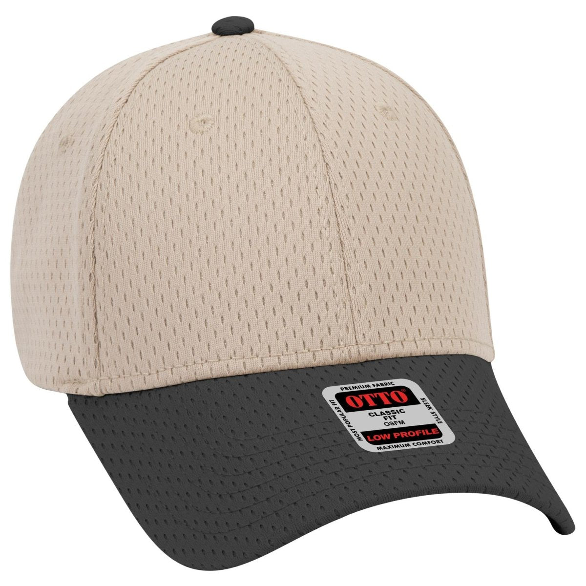 OTTO CAP 6 Panel Low Profile Baseball Cap OTTO 19 - 366 Blk/Kha OSFM - Adult Hats