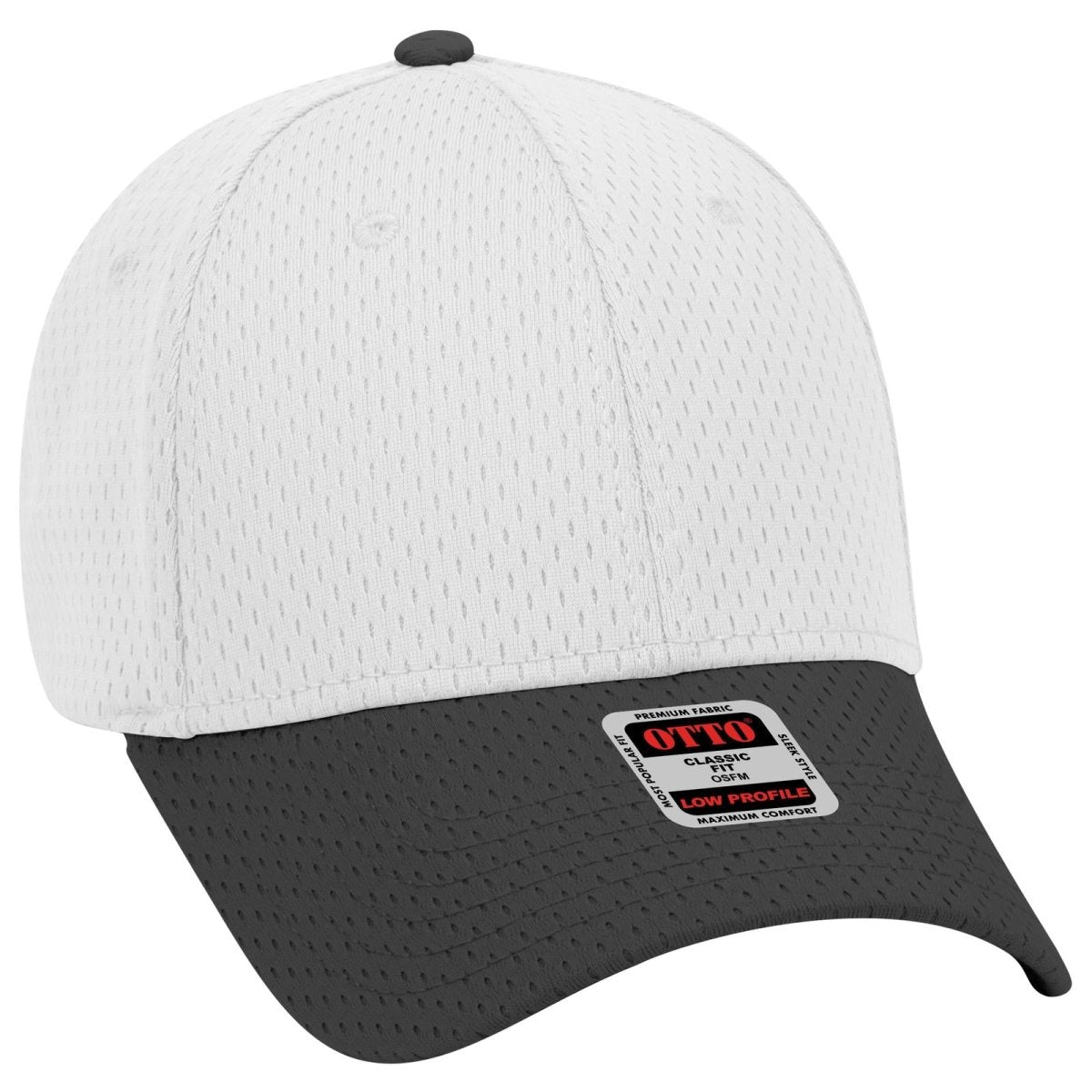 OTTO CAP 6 Panel Low Profile Baseball Cap OTTO 19 - 366 Blk/Wht OSFM - Adult Hats