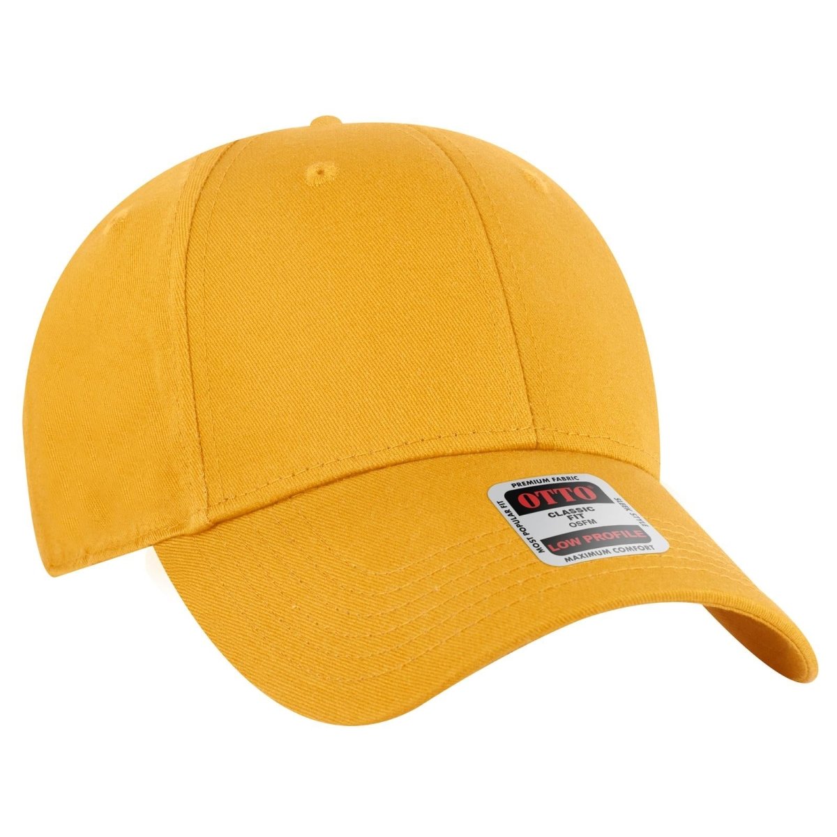 OTTO CAP 6 Panel Low Profile Baseball Cap OTTO 19 - 536 Gold OSFM - Adult Hats