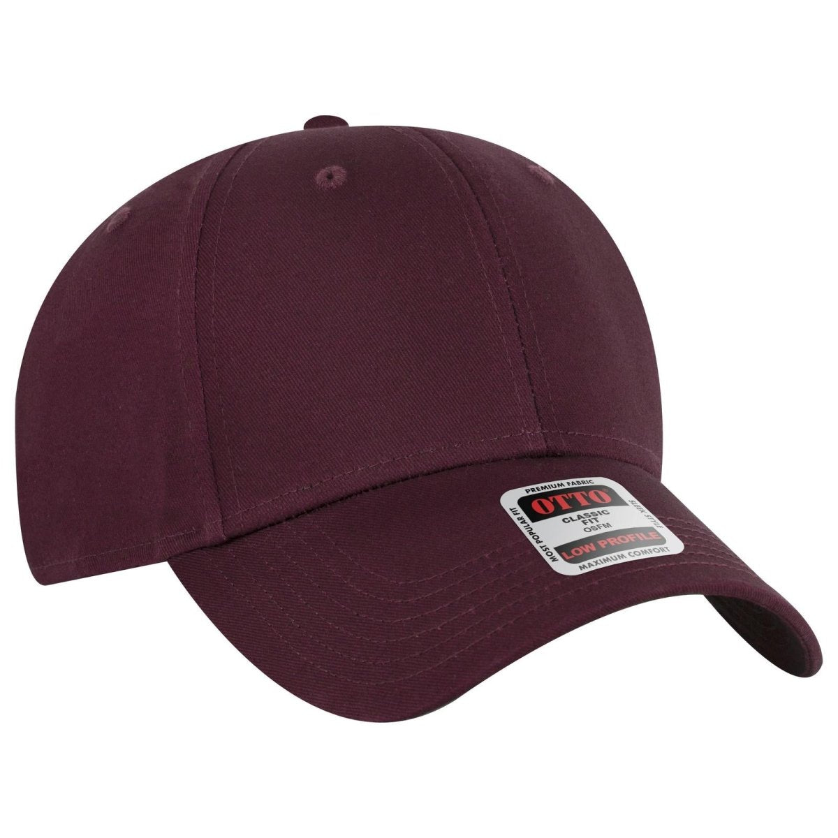 OTTO CAP 6 Panel Low Profile Baseball Cap OTTO 19 - 536 Maroon OSFM - Adult Hats