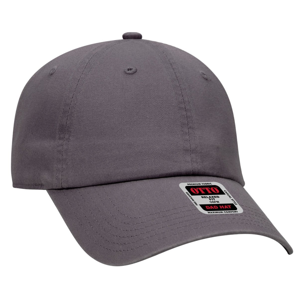 OTTO CAP 6 Panel Low Profile Dad Hat OTTO 18 - 1225 Char. Gray OSFM - Adult Hats