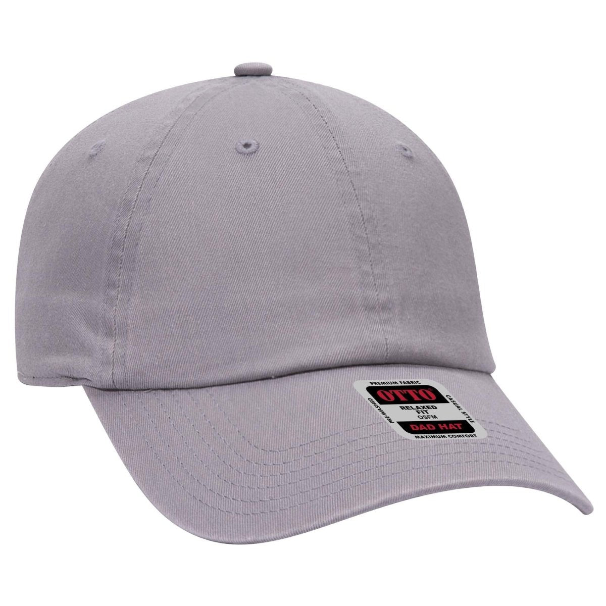 OTTO CAP 6 Panel Low Profile Dad Hat OTTO 18 - 1225 Gray OSFM - Adult Hats