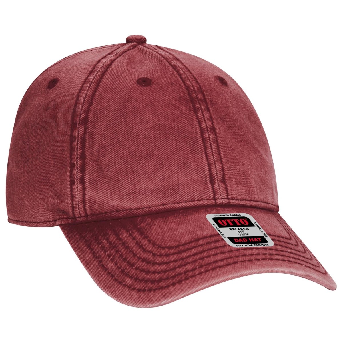 OTTO CAP 6 Panel Low Profile Dad Hat OTTO 18 - 1248 Maroon OSFM - Adult Hats