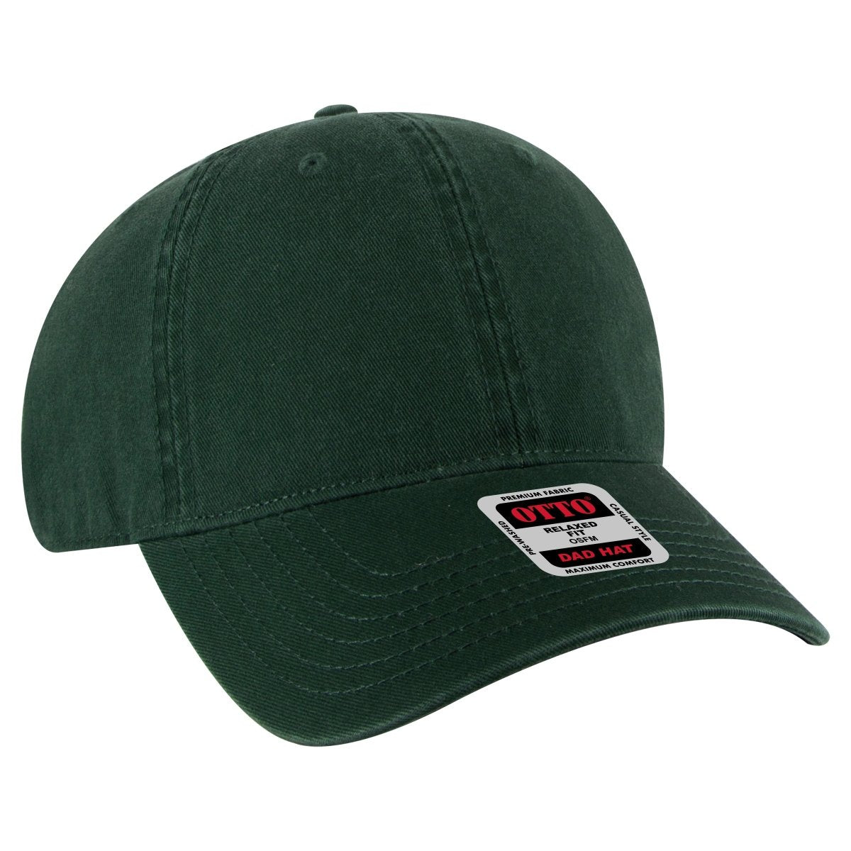 OTTO CAP 6 Panel Low Profile Dad Hat OTTO 18 - 1322 Dk. Green OSFM - Adult Hats
