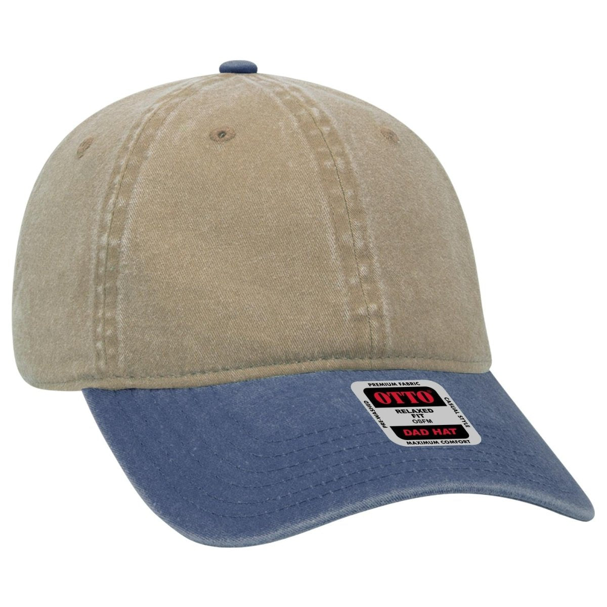 OTTO CAP 6 Panel Low Profile Dad Hat OTTO 18 - 202 Nvy/Kha OSFM - Adult Hats