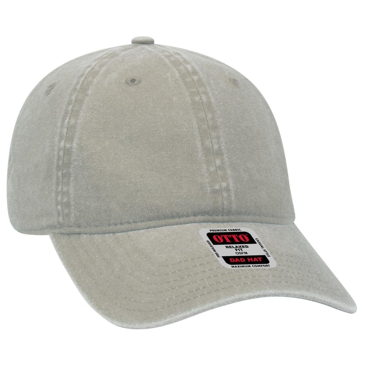 OTTO CAP 6 Panel Low Profile Dad Hat OTTO 18 - 202 Stone Gray OSFM - Adult Hats