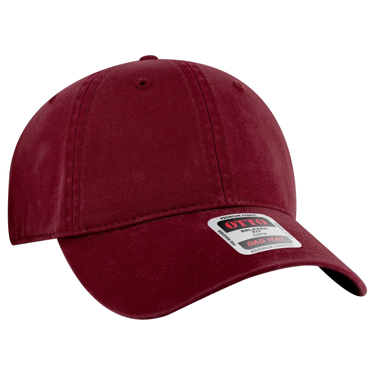 OTTO CAP 6 Panel Low Profile Dad Hat OTTO 18 - 772 Burgundy Maroon OSFM - Adult Hats