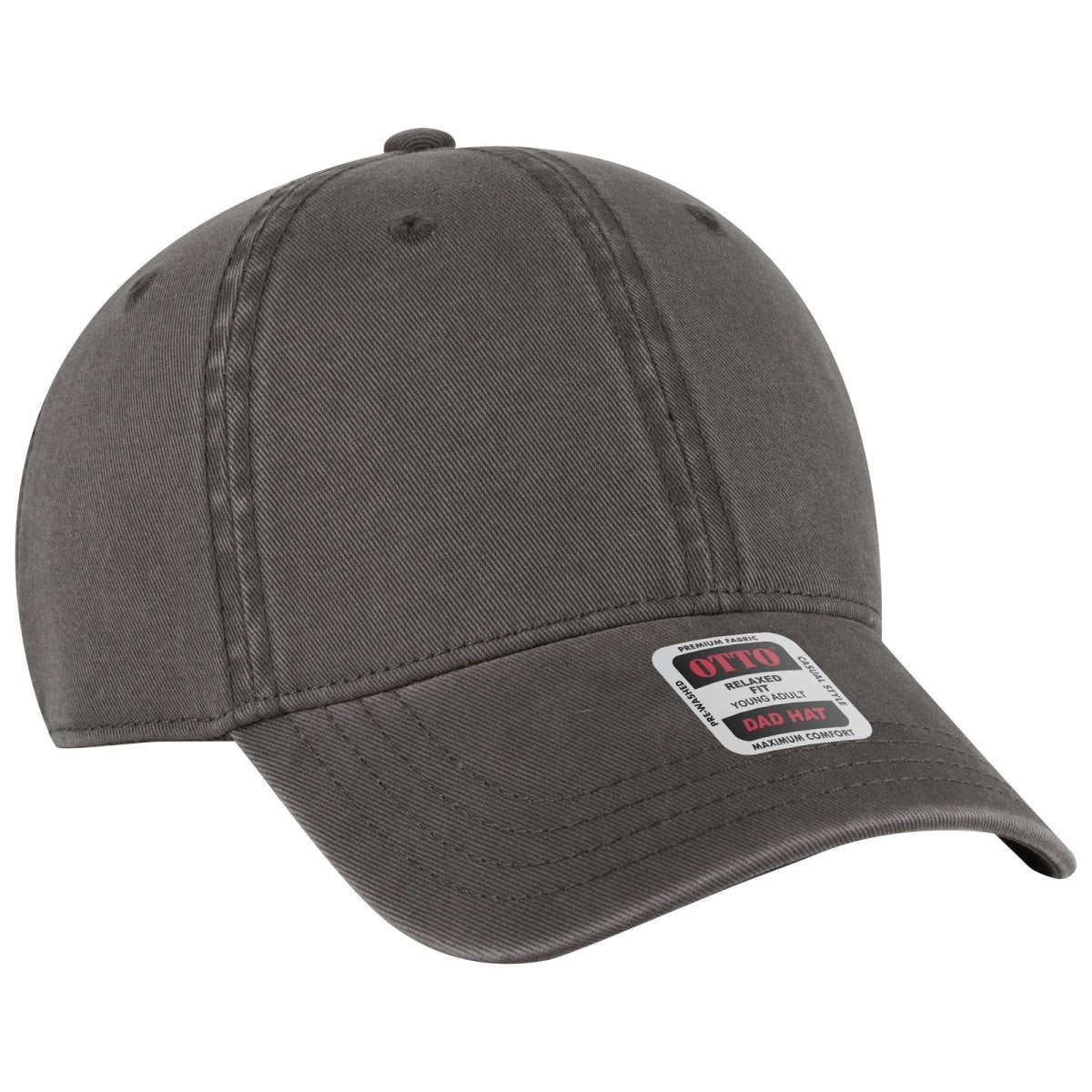 OTTO CAP 6 Panel Low Profile Dad Hat OTTO 18 - 772 Char. Gray Young Adult Hats