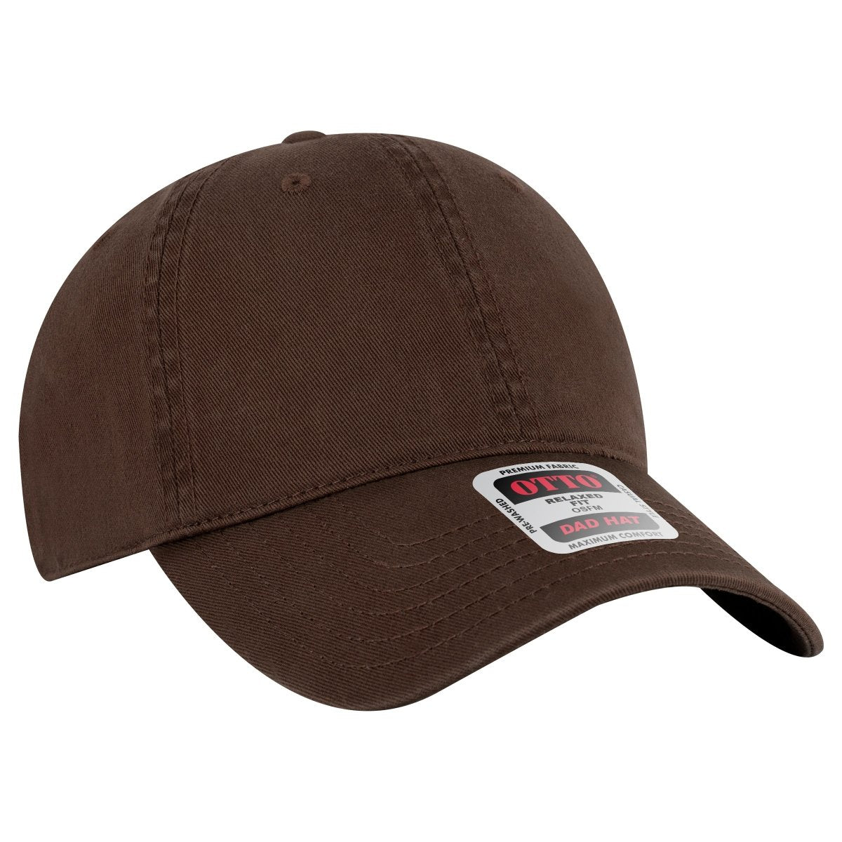 OTTO CAP 6 Panel Low Profile Dad Hat OTTO 18 - 772 Dk. Brown OSFM - Adult Hats