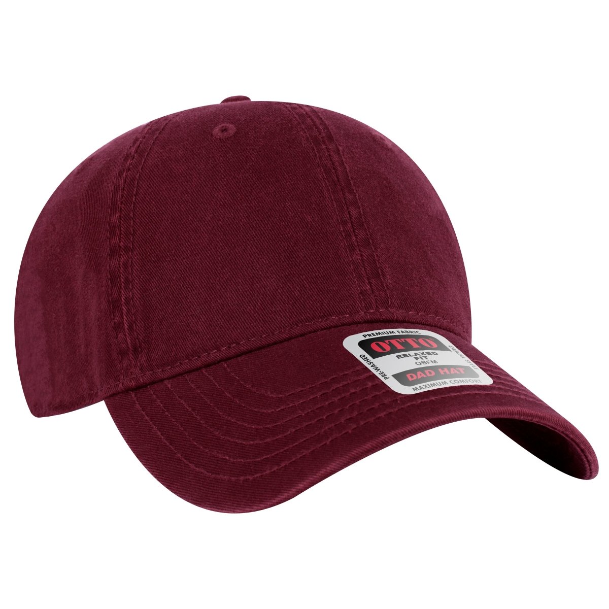 OTTO CAP 6 Panel Low Profile Dad Hat OTTO 18 - 772 Maroon OSFM - Adult Hats