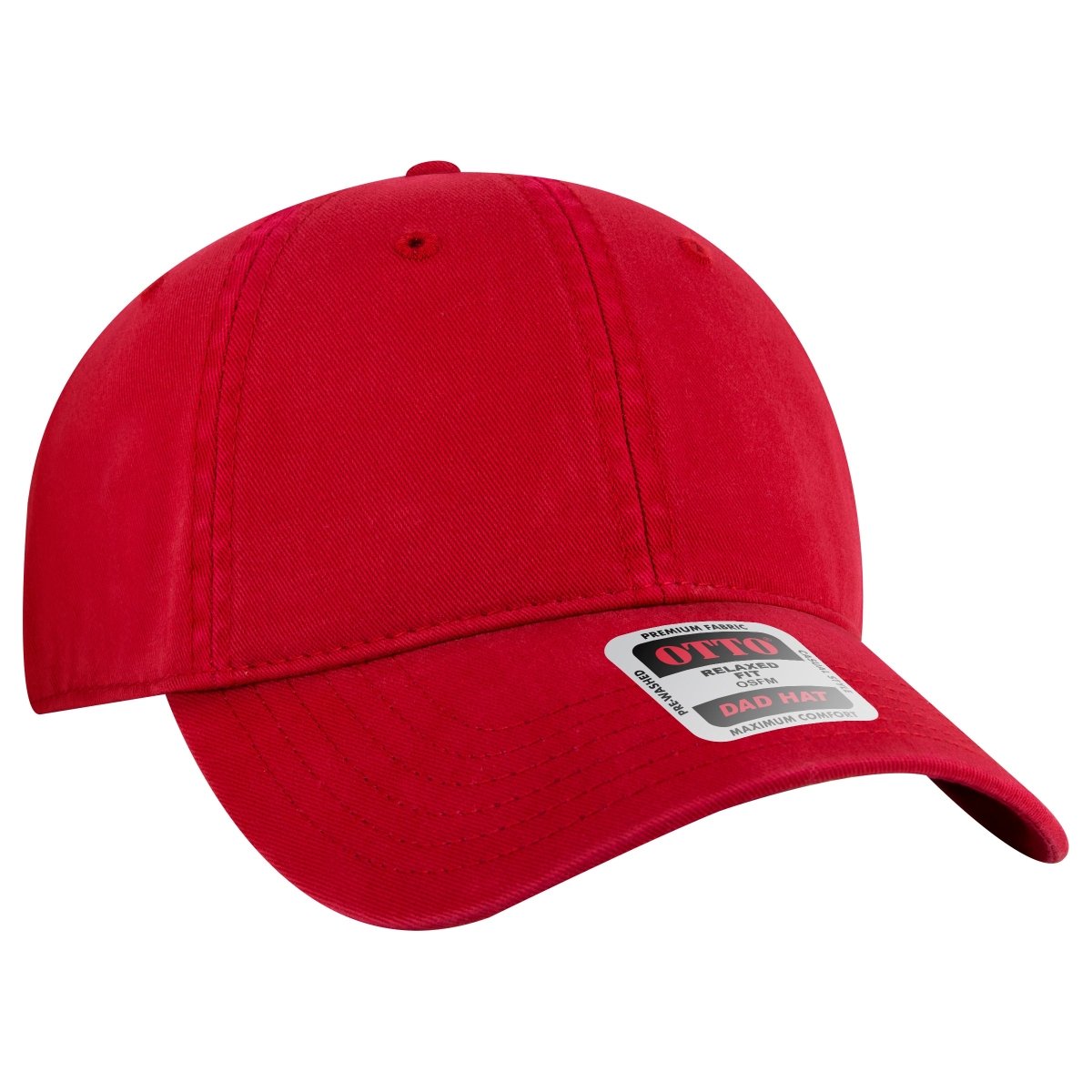 OTTO CAP 6 Panel Low Profile Dad Hat OTTO 18 - 772 Red OSFM - Adult Hats