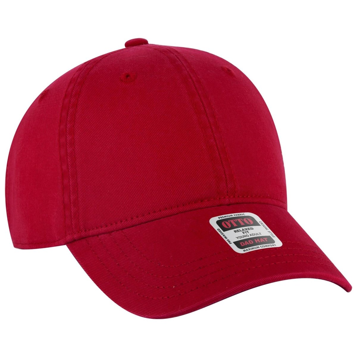 OTTO CAP 6 Panel Low Profile Dad Hat OTTO 18 - 772 Red Young Adult Hats