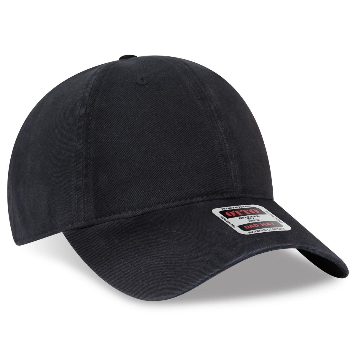 OTTO CAP 6 Panel Low Profile Dad Hat OTTO 18 - 773 Black OSFM - Adult Hats