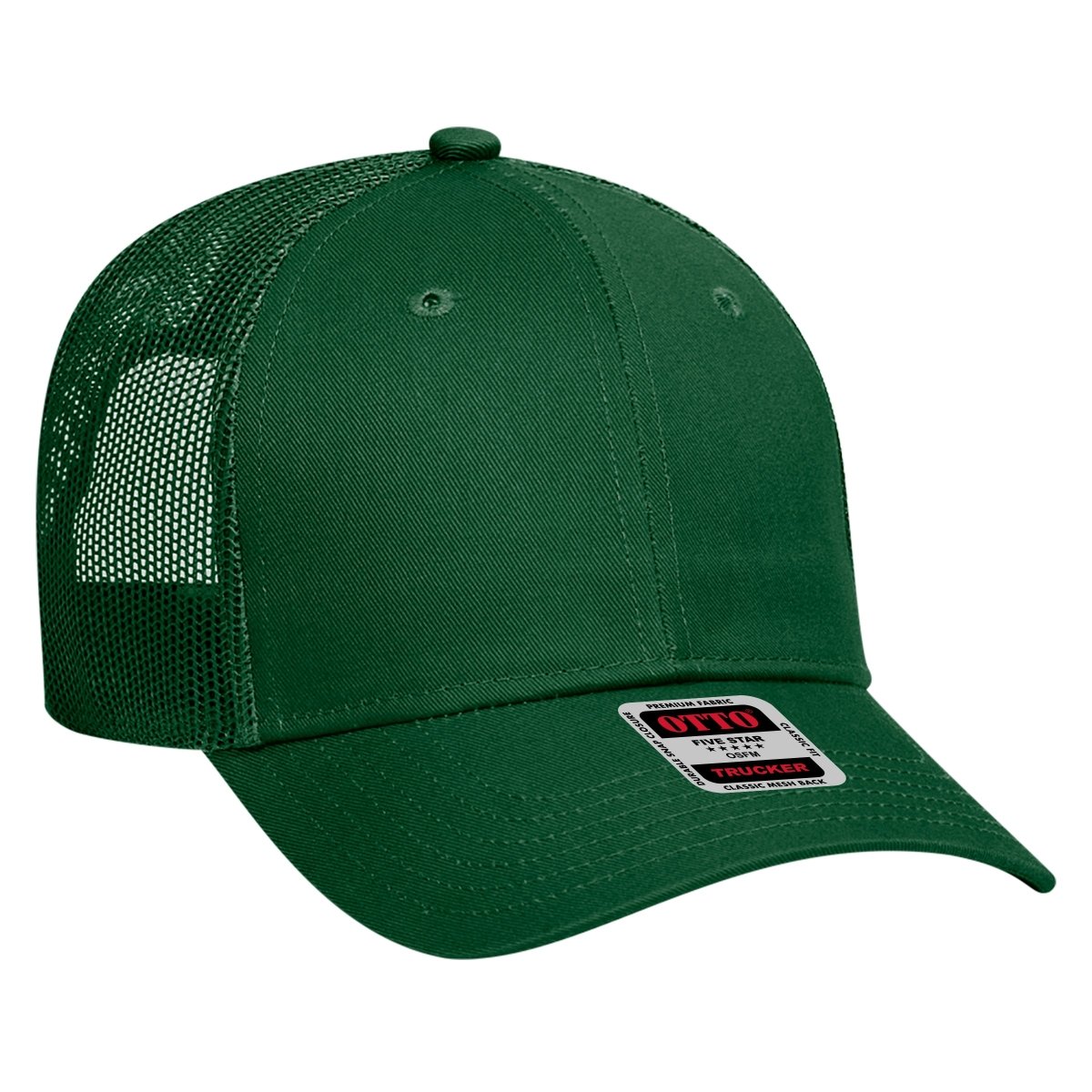 OTTO CAP 6 Panel Low Profile Mesh Back Trucker Hat OTTO 83 - 473 Dk. Green OSFM - Adult Hats