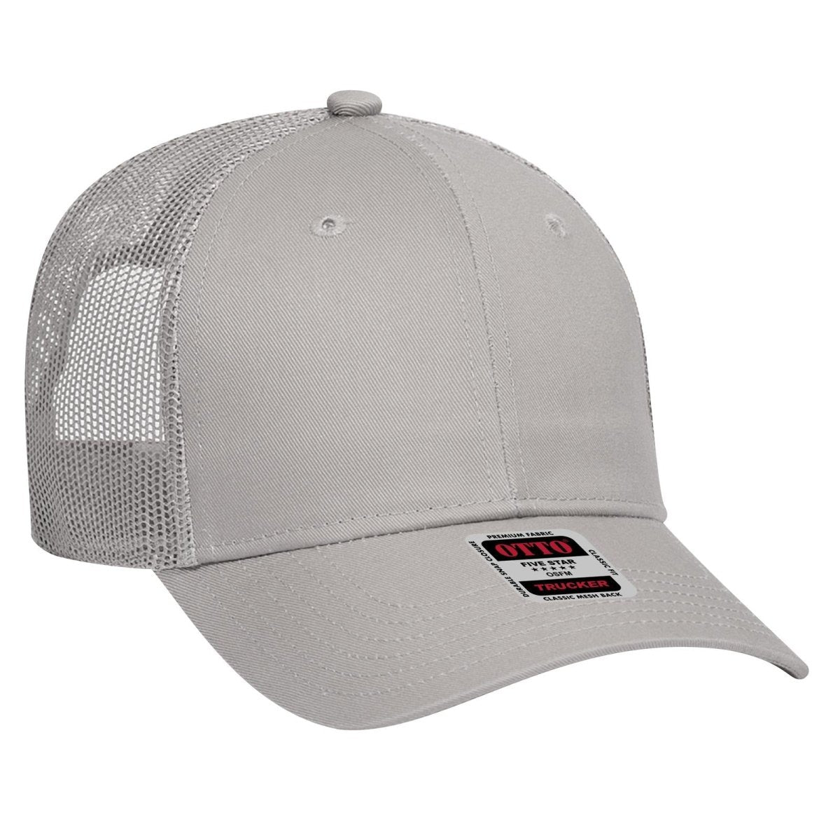 OTTO CAP 6 Panel Low Profile Mesh Back Trucker Hat OTTO 83 - 473 Gray OSFM - Adult Hats