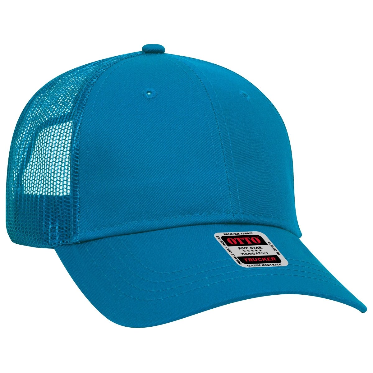 OTTO CAP 6 Panel Low Profile Mesh Back Trucker Hat OTTO 83 - 473 Lake Blue Young Adult Hats
