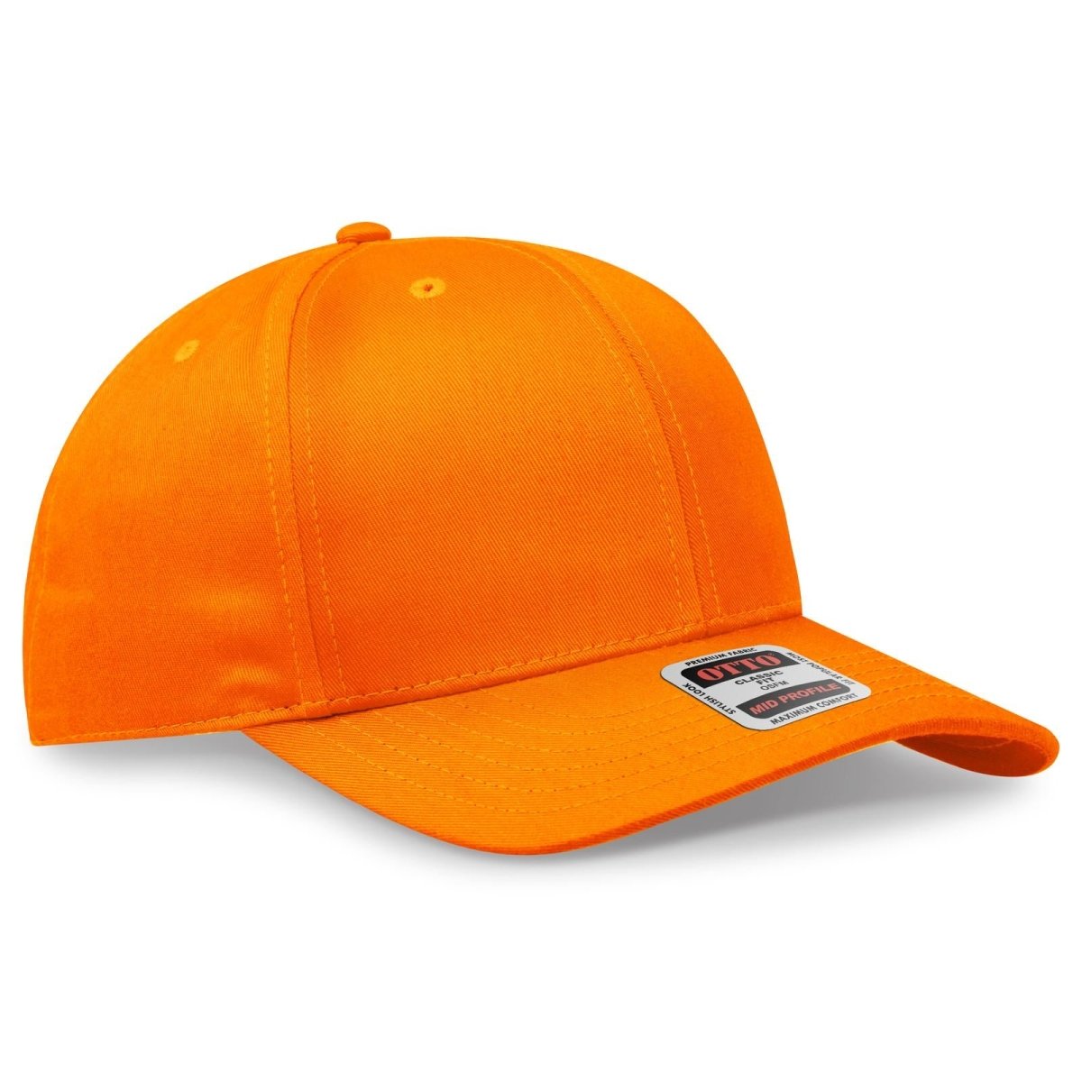 OTTO CAP 6 Panel Mid Profile Baseball Cap OTTO 27 - 079 N. Orange OSFM - Adult Hats