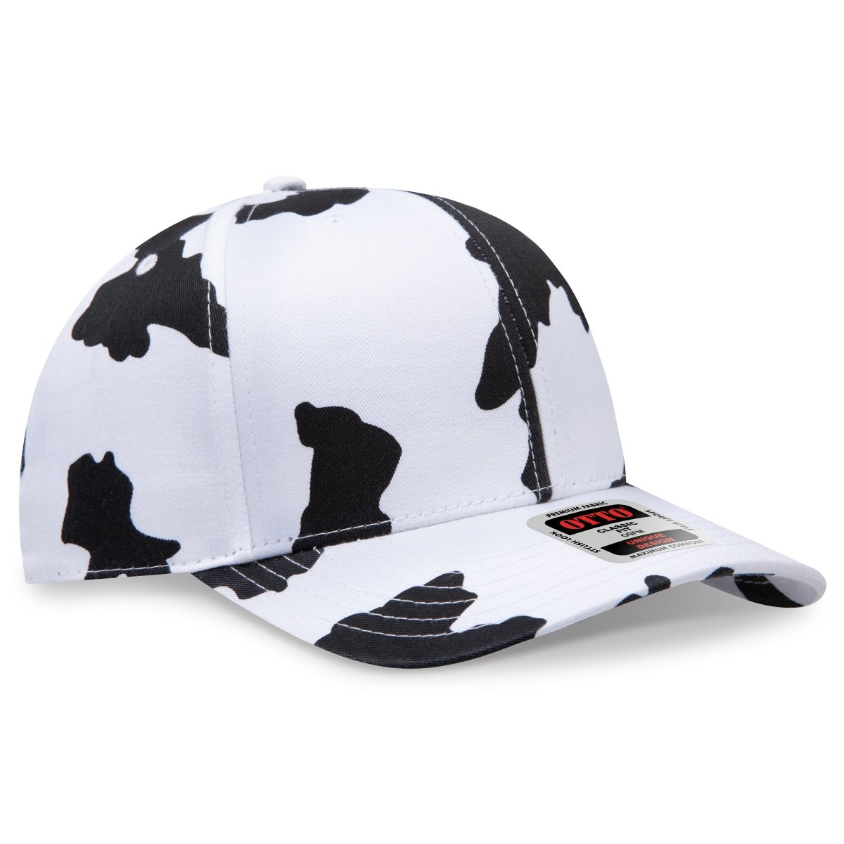 OTTO CAP 6 Panel Mid Profile Baseball Cap OTTO 56 - 057 Blk/Wht OSFM - Adult Hats