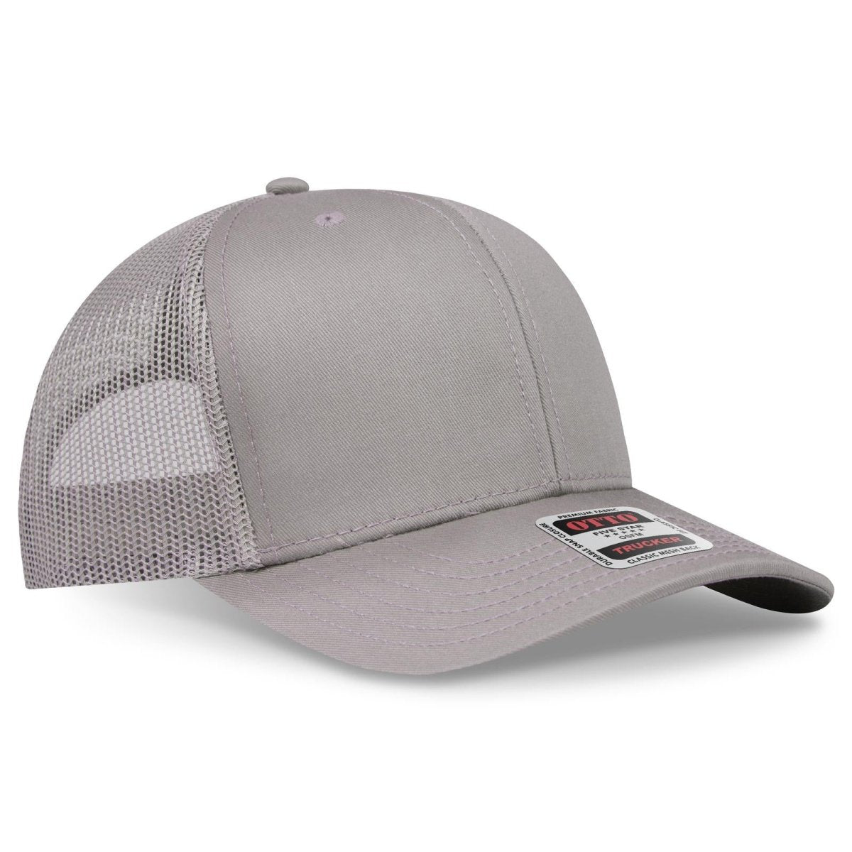 OTTO CAP 6 Panel Mid Profile Mesh Back Trucker Hat OTTO 112 - 1 Gray OSFM - Adult Hats