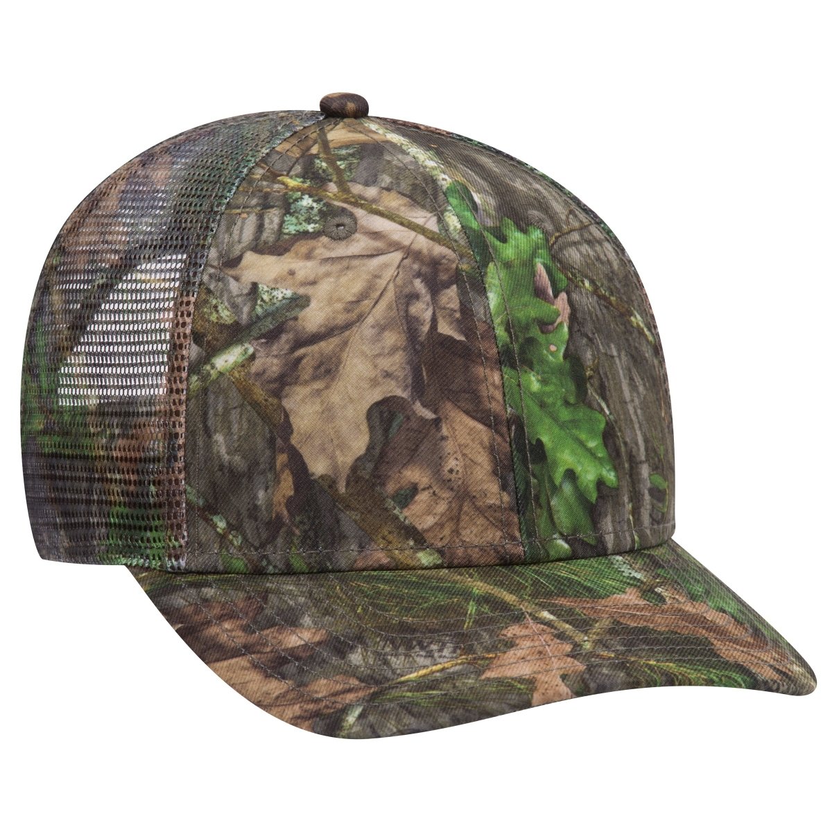 OTTO CAP Mossy Oak Camouflage Superior Polyester Twill 6 Panel Low Profile Mesh Back Trucker Hat OTTO 171 - 1292 Obsession OSFM - Adult Hats
