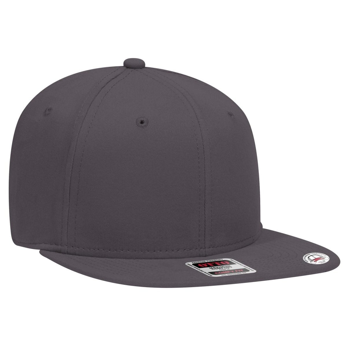 OTTO CAP "OTTO COMFY FIT" 6 Panel Pro Style Snapback Hat OTTO 148 - 1228 Char. Gray OSFM - Adult Hats