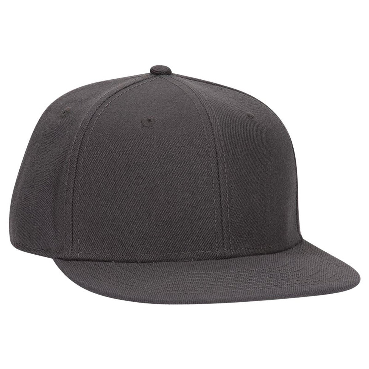OTTO CAP "OTTO FIT" 6 Panel Mid Profile Flat Visor Baseball Cap OTTO 123 - 969 Char. Gray 7 Visors