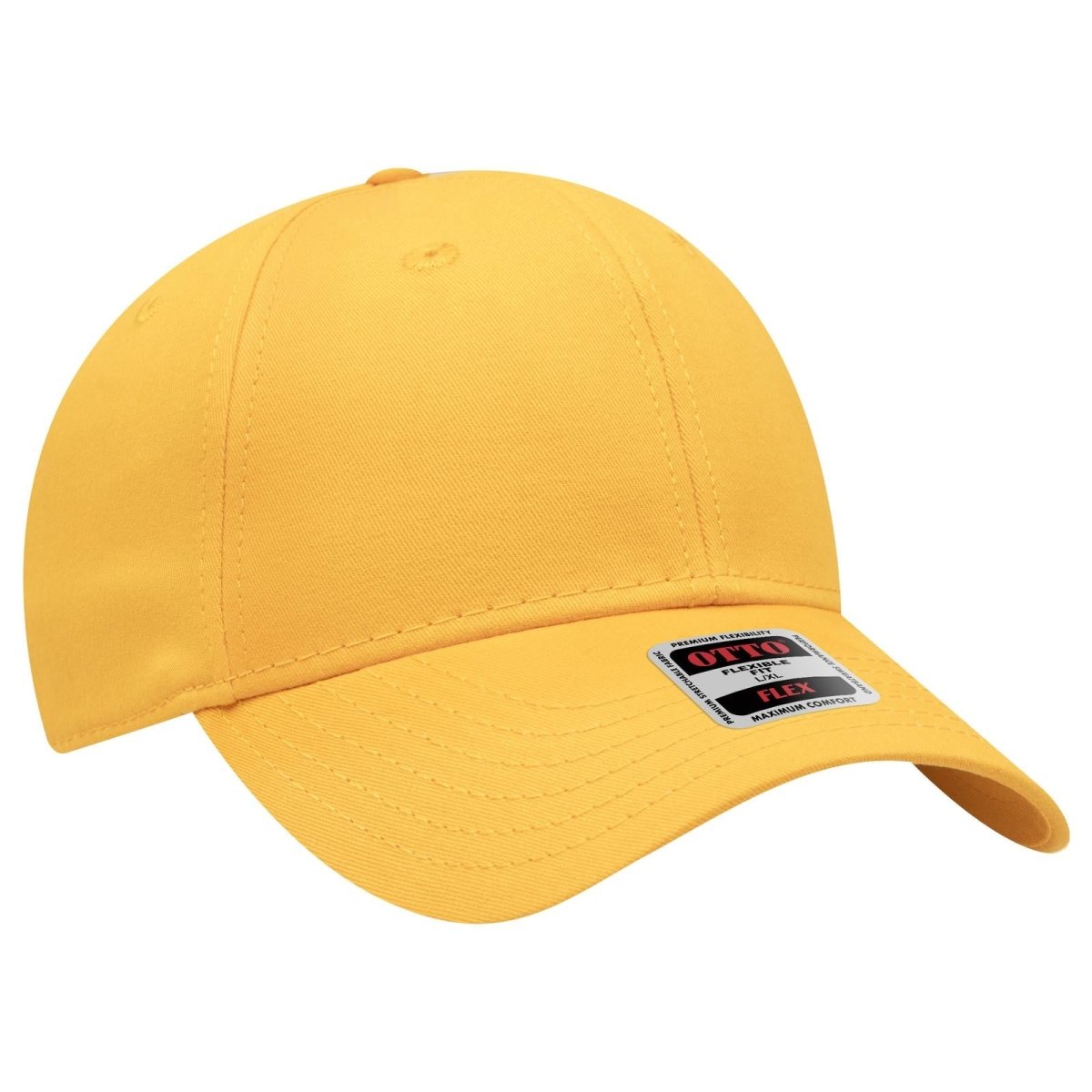 OTTO CAP "OTTO FLEX" Fitted 6 Panel Low Profile Baseball Cap OTTO 11 - 1167 Gold L/XL Hats